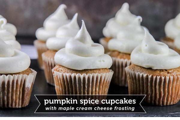 Pumpkin Spice Cupcakes with Maple Cream Cheese Frosting