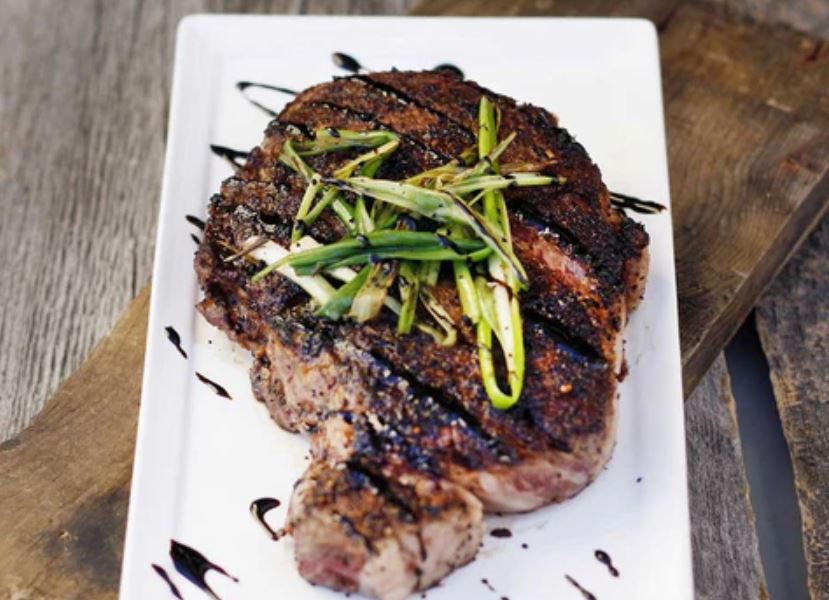 Coffee Grilled Ribeye with a Smoked Balsamic Glaze