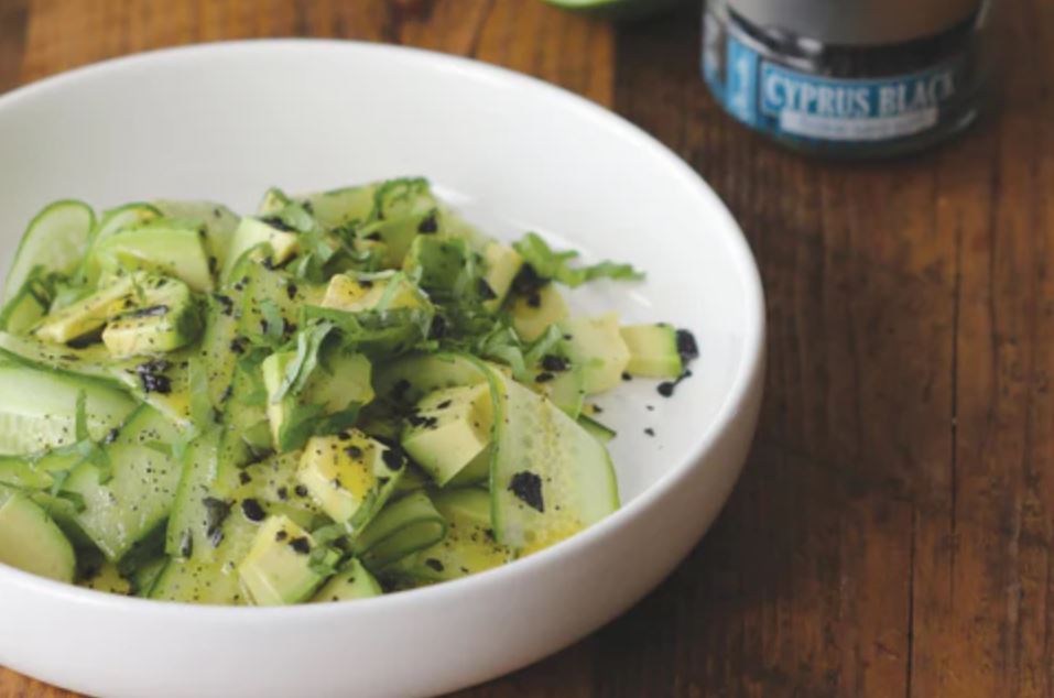 Cucumber & Avocado Salad with Tequila Poppy Seed Vinaigrette