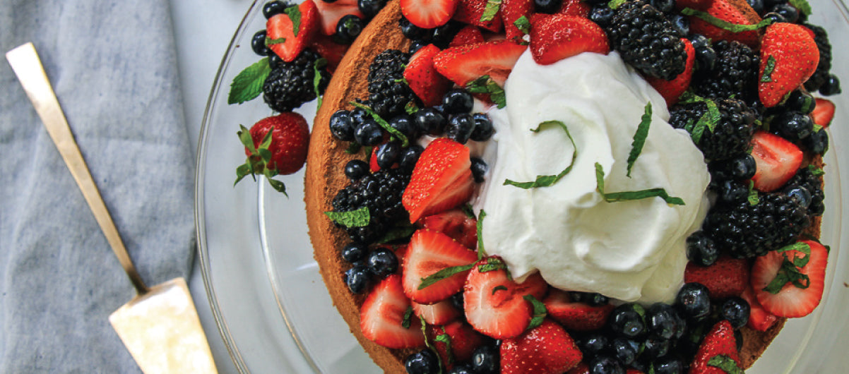 Angel Food Cake with Fresh Cream and Berries