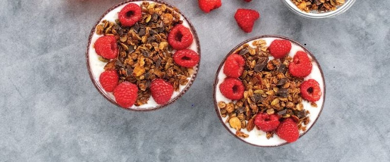 Greek Yogurt with Chocolate Raspberry Granola