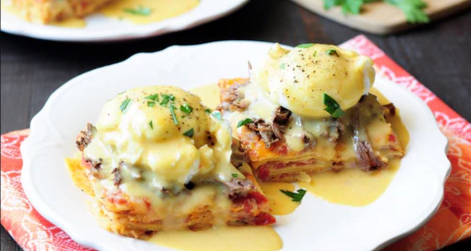 Green Chile Eggs Benedict