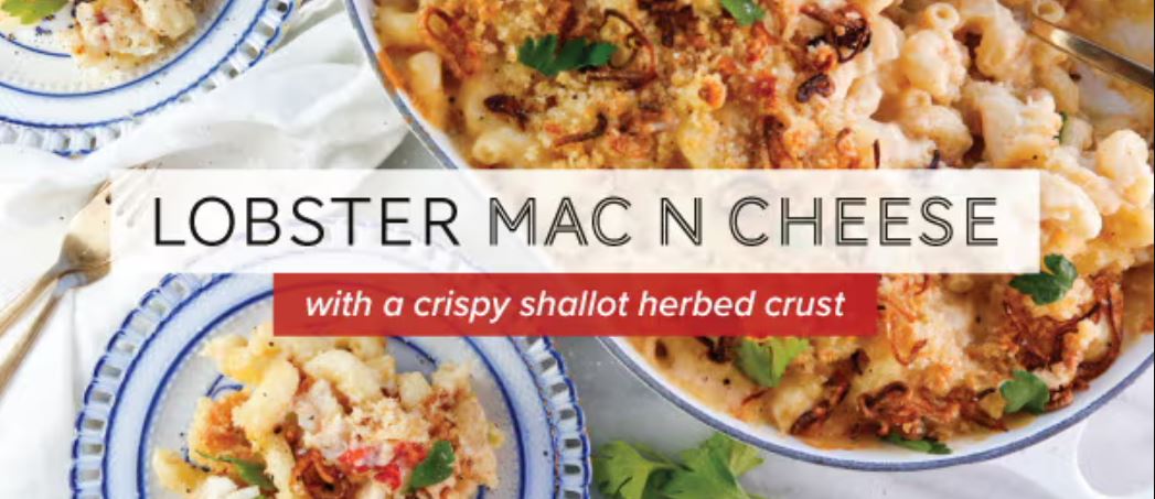 Lobster Mac and Cheese with a Crispy Shallot Herbed Crust
