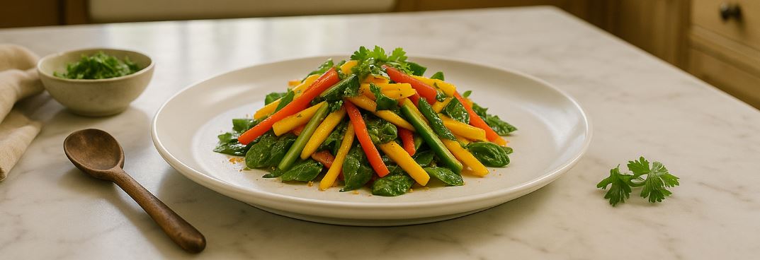 Mango Cucumber Salad with Candied Ginger Dressing
