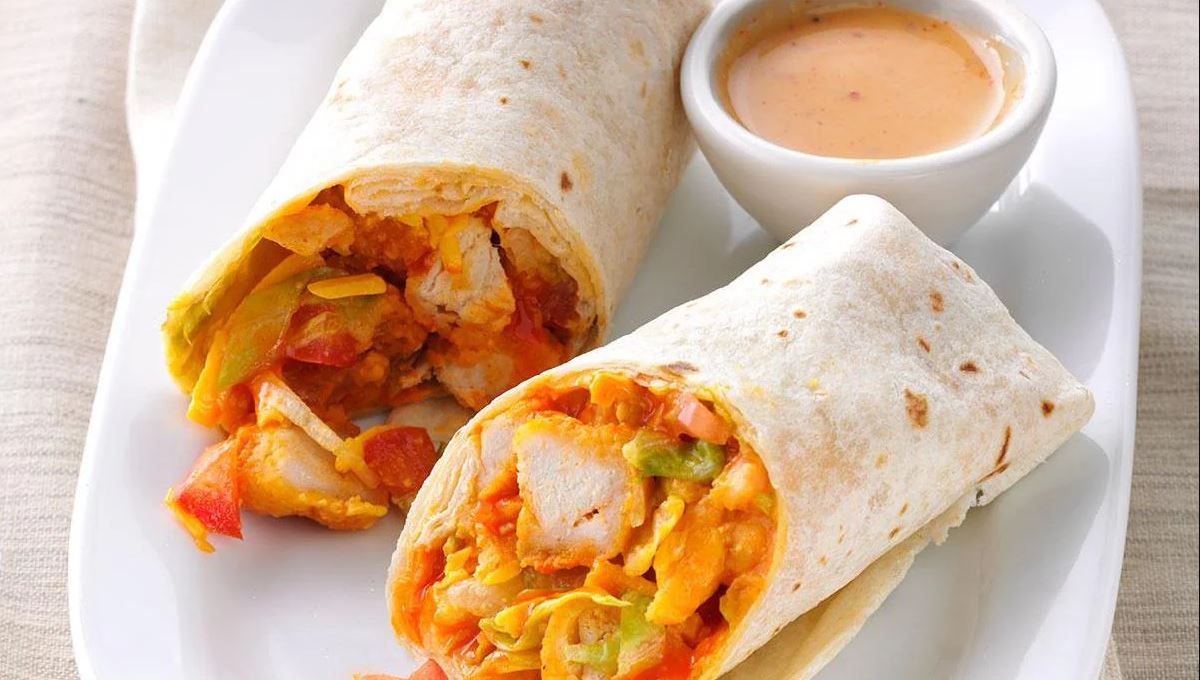 Peach & Corn Chicken Wrap Sandwiches
