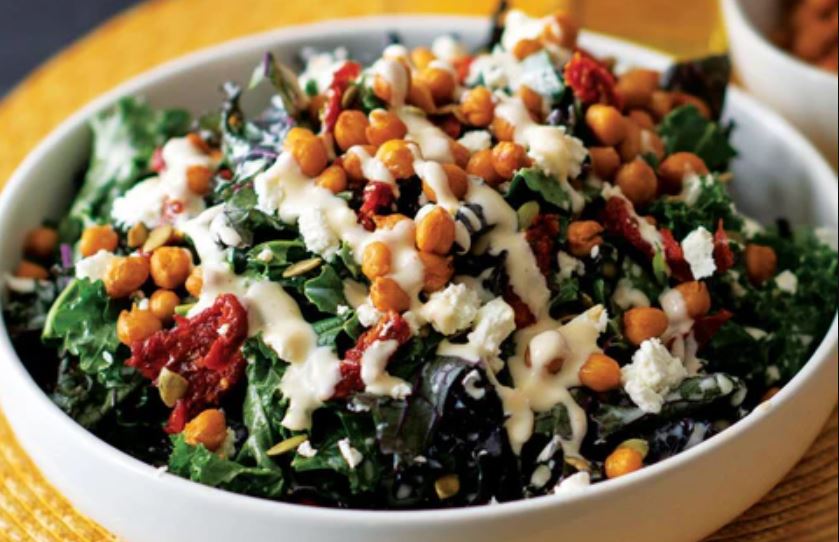 Roasted Chili Chickpea & Kale Salad