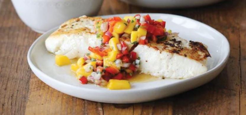 Seared Halibut with Mango Salsa