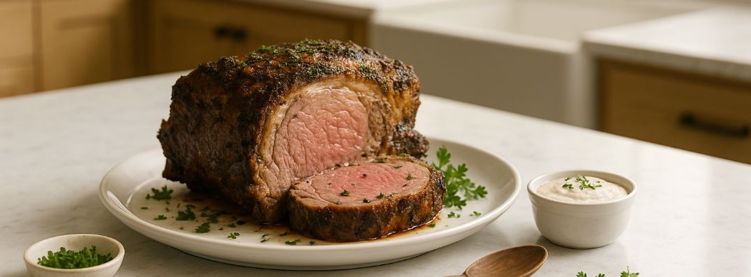 Standing Rib Roast with Creamy Horseradish Sauce