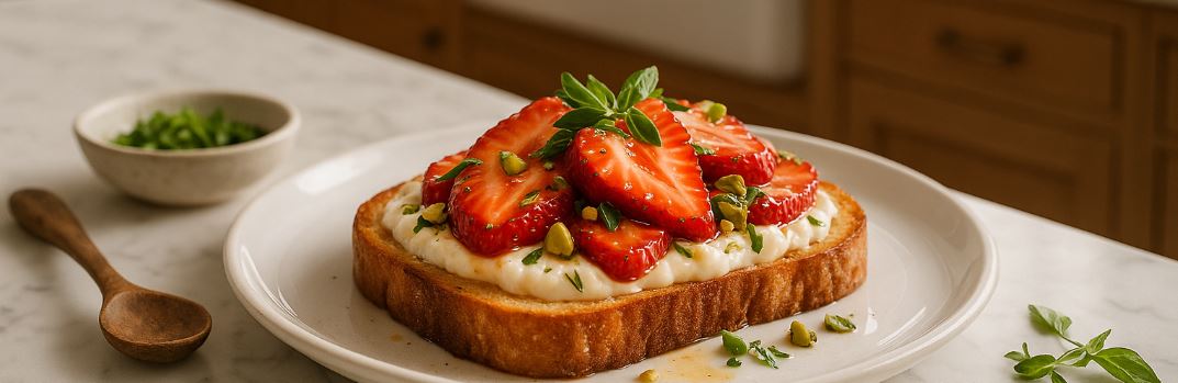 Strawberry Toast with Creamy Spread