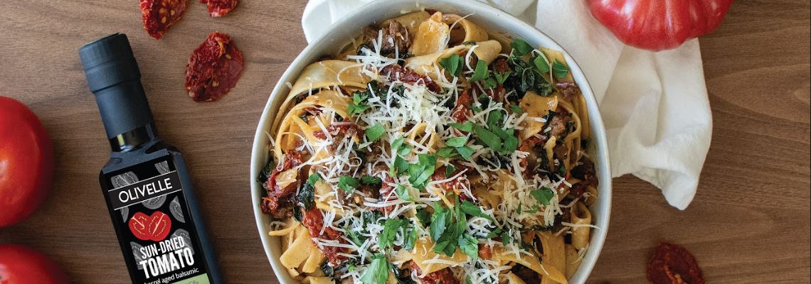 Sun-Dried Tomato, Sausage & Kale Pasta