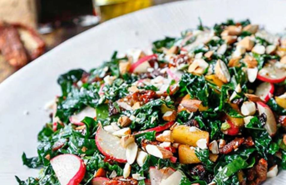 Warm Bacon & Kale Salad with Sun-Dried Tomato Vinaigrette