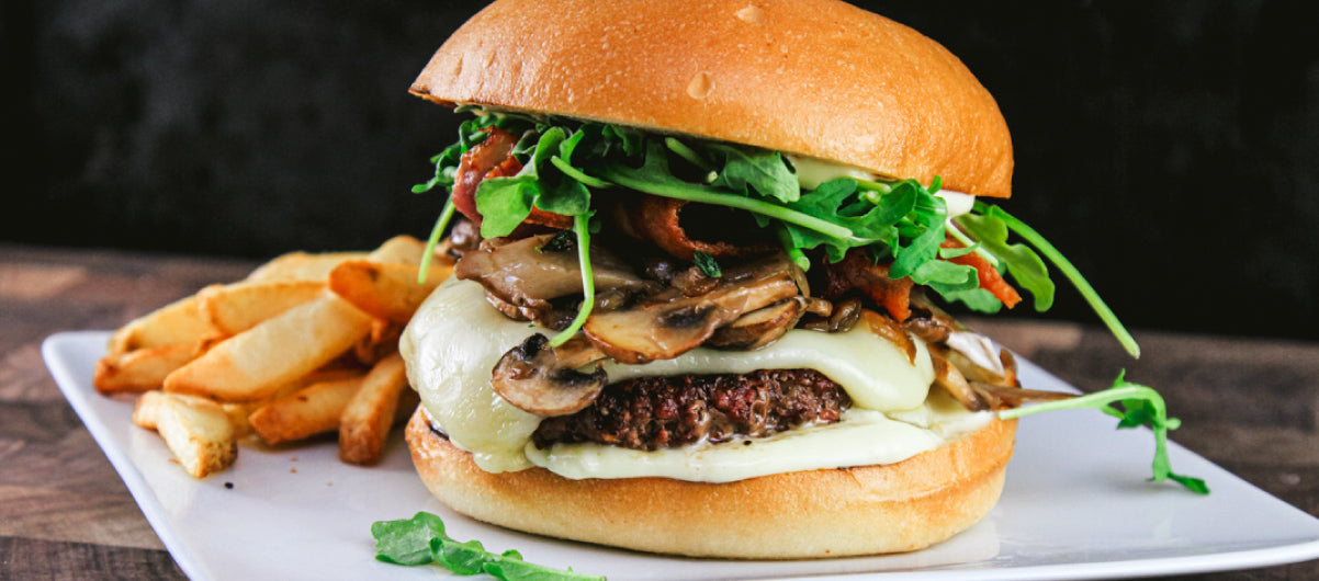 Mushroom Swiss Burger with Truffle Mayo