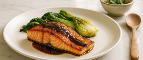 Blackened Asian Salmon with Pan Roasted Bok Choy