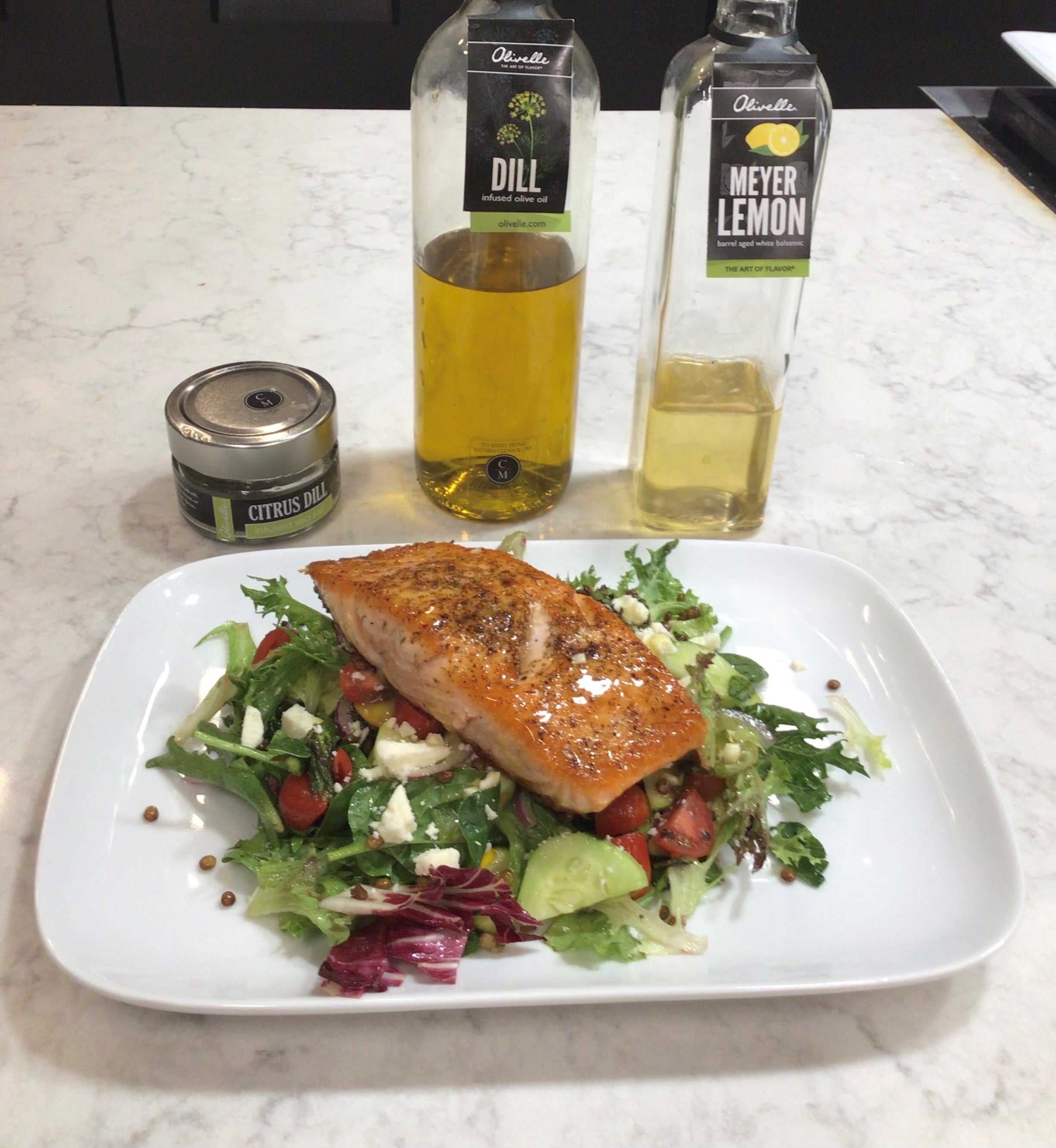 Salmon Salad with Lemon Dill Vinaigrette