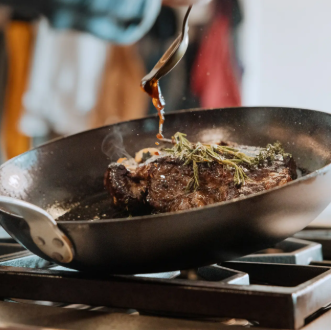 Seasoned Carbon Steel Frying Pan