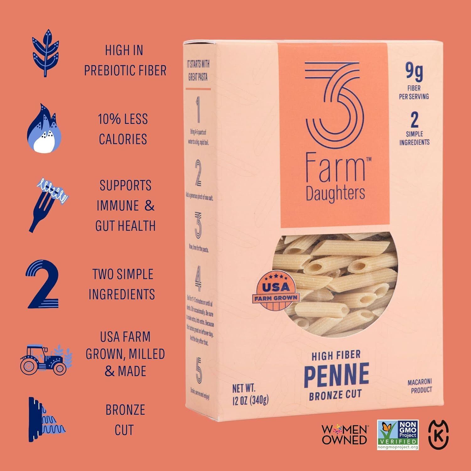 3 Farm Daughters Penne Pasta