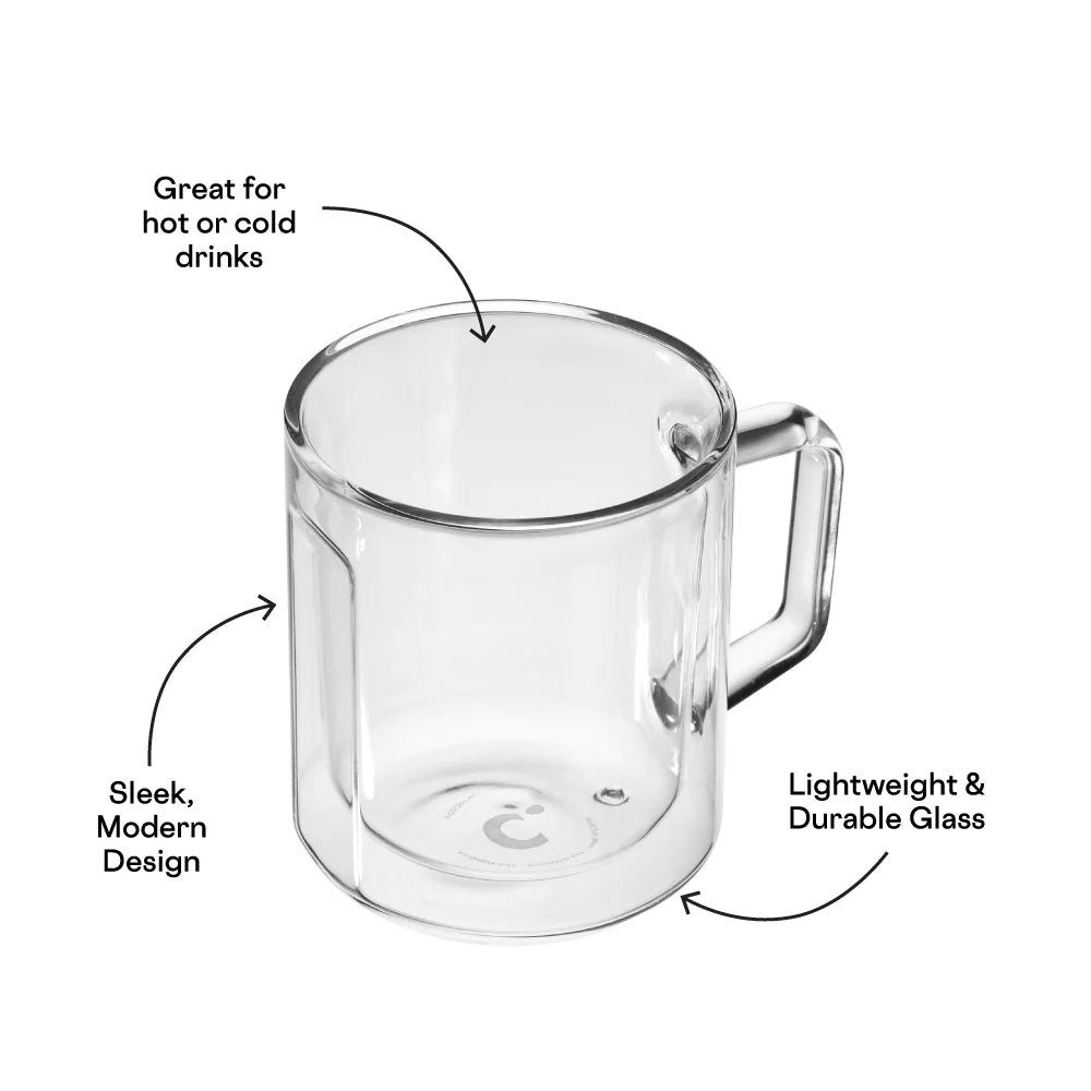 12Oz Glass Mug Set