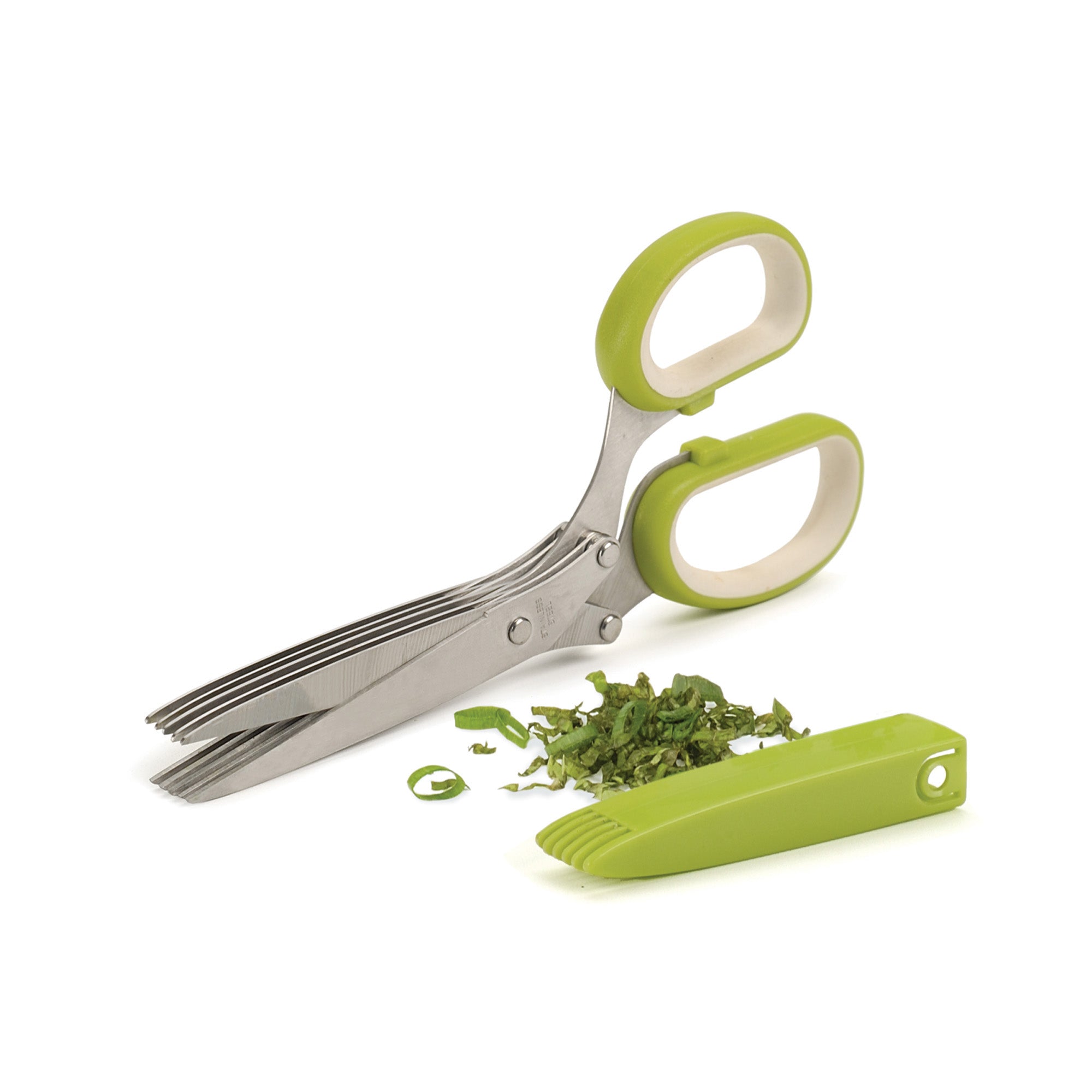 Westmark Germany Stainless Steel 5 Blade Herb Scissors With Lime Green  Handle And Cleaning Comb 11752280