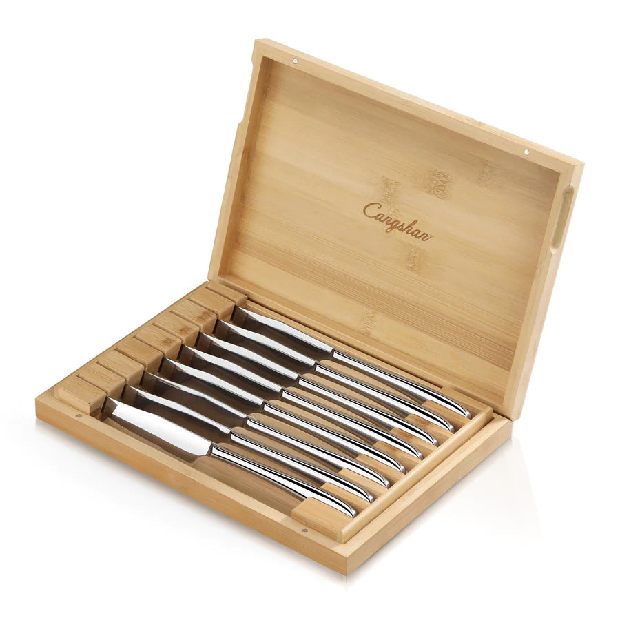 8 Pc Stainless Steak In Bamboo