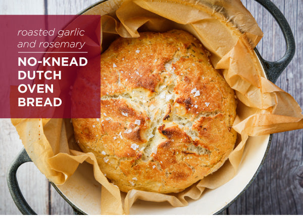 Roasted Garlic and Rosemary No-Knead Dutch Oven Bread
