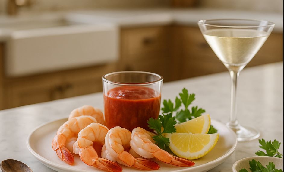Classic Shrimp Cocktail and Gin Martinis