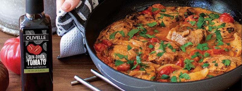 Creamy Sun-Dried Tomato Pork Medallion Skillet