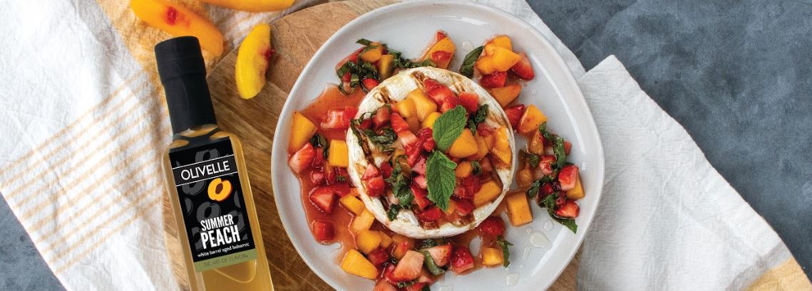 Grilled Brie with Peach Salsa