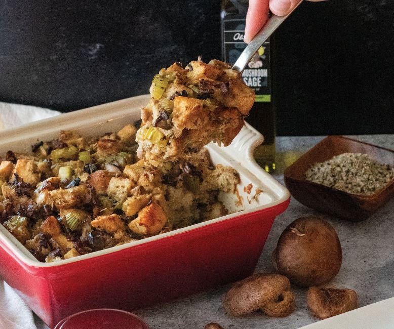 Savory Bacon and Mushroom Stuffing