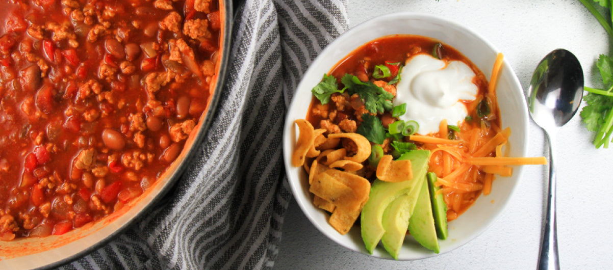Turkey Chili with All the Toppings