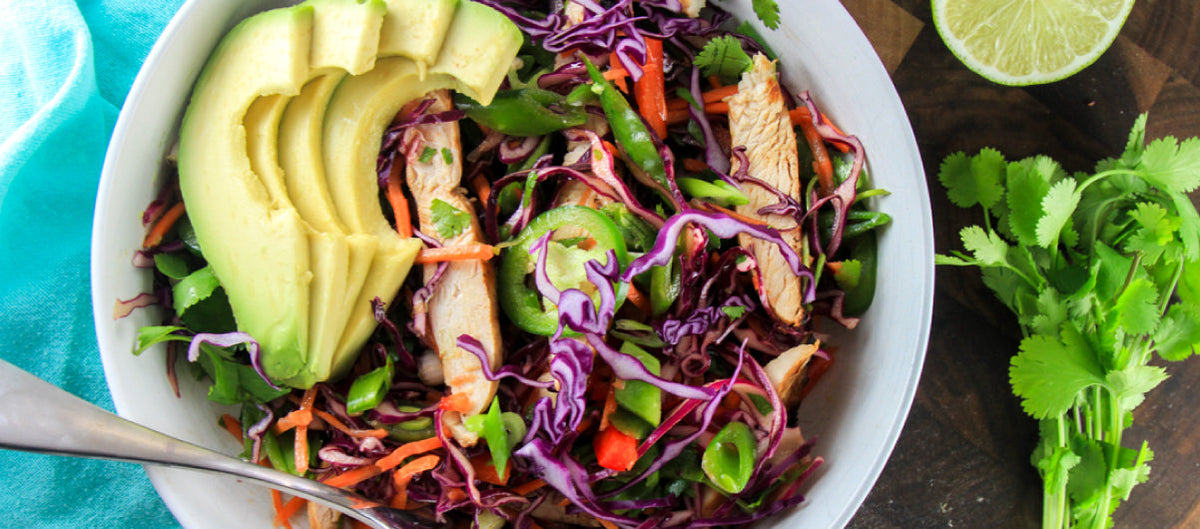 Grilled Chicken Salad with soy sesame-ginger dressing