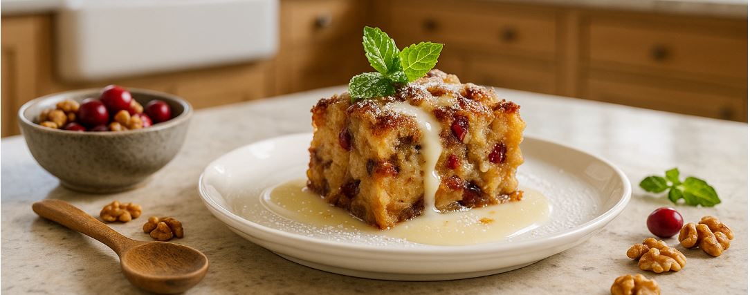Cranberry Walnut Bread Pudding