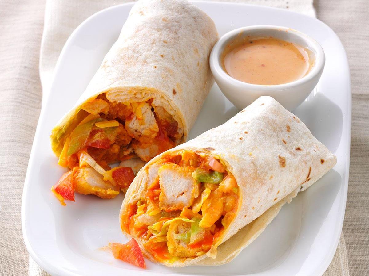 PEACH & CORN CHICKEN WRAP SANDWICHES