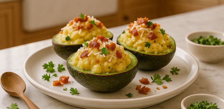 Manchego Avocado Smashed Potatoes