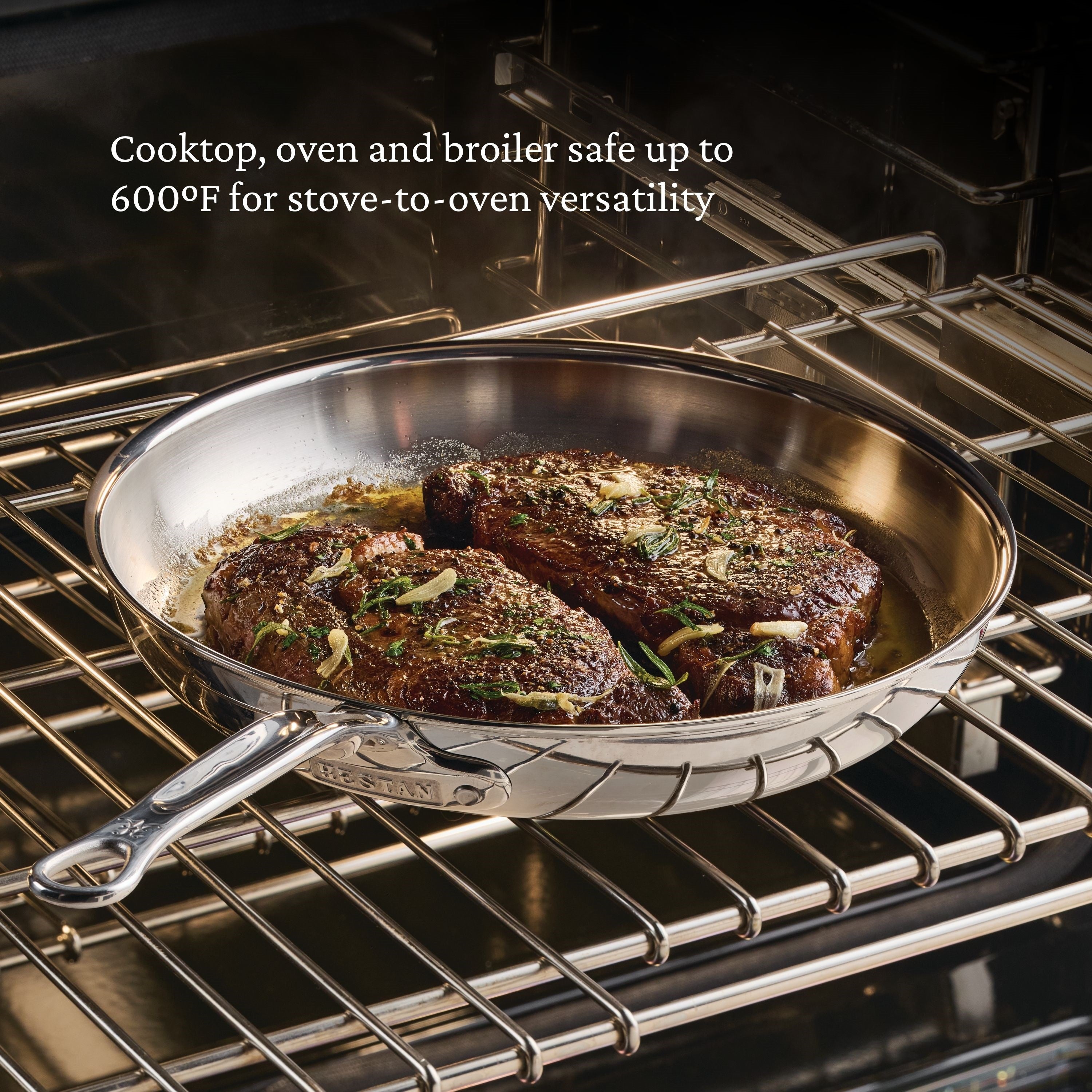 Probond Luxe Polished Stainless Steel Skillets