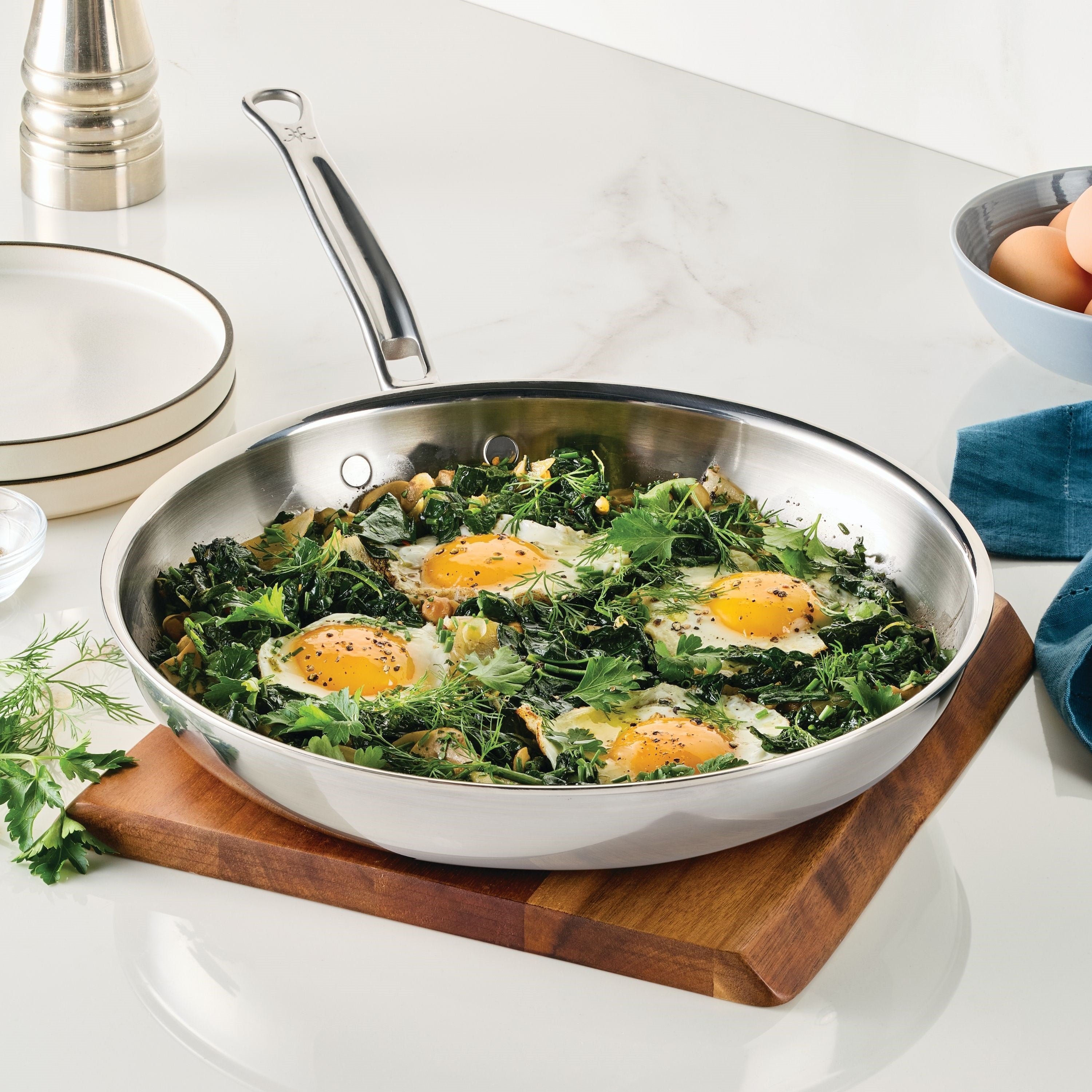 Probond Luxe Polished Stainless Steel Skillets