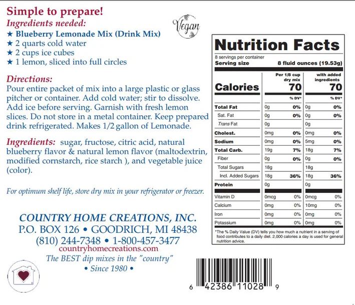 Blueberry Lemonade Mix