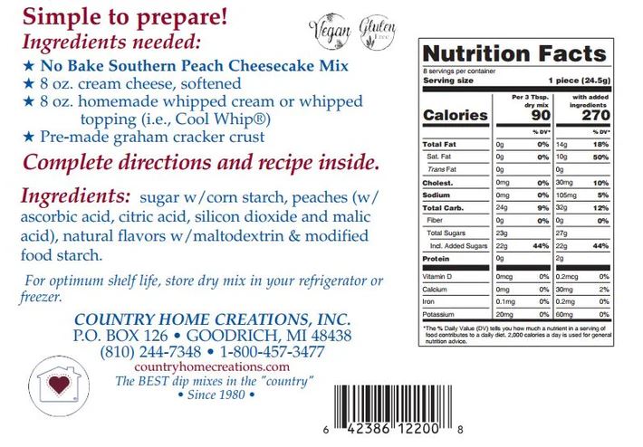 No-Bake Peach Cheesecake Mix