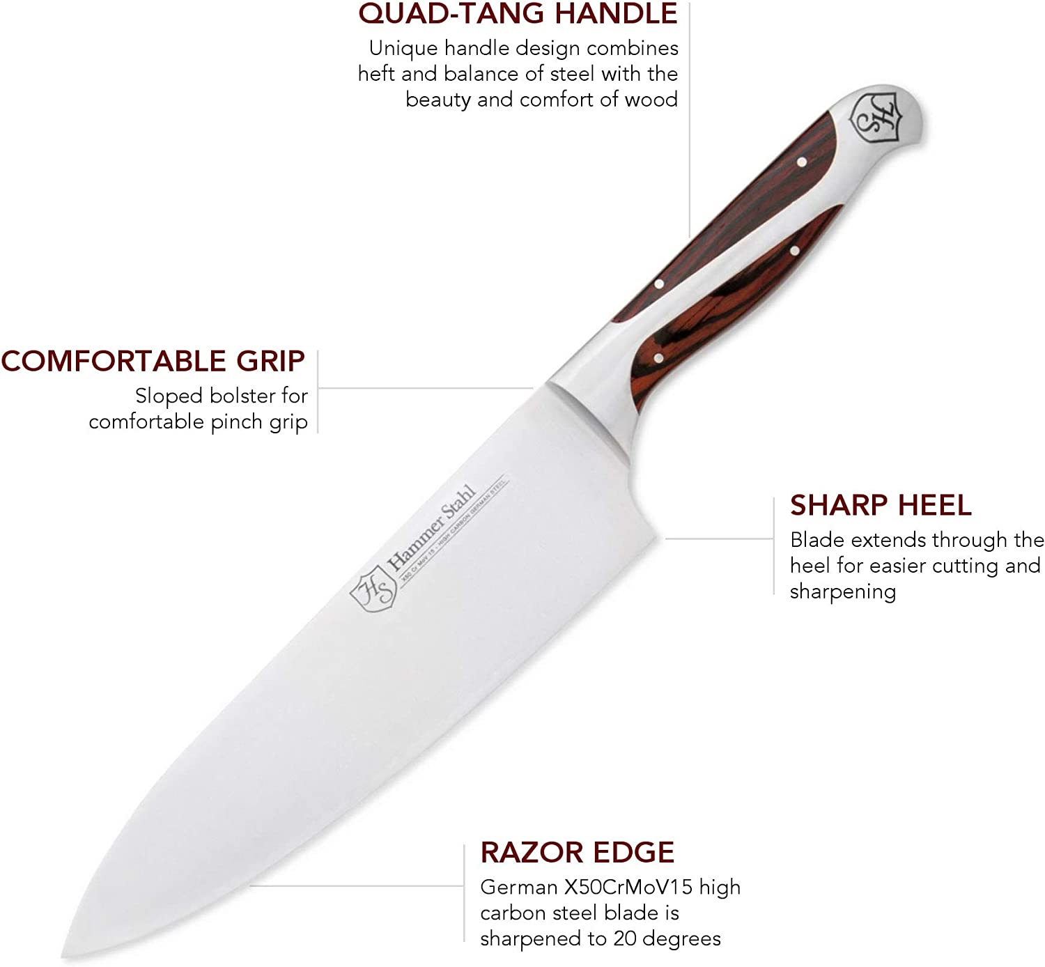 8 German Steel Cook's Knife
