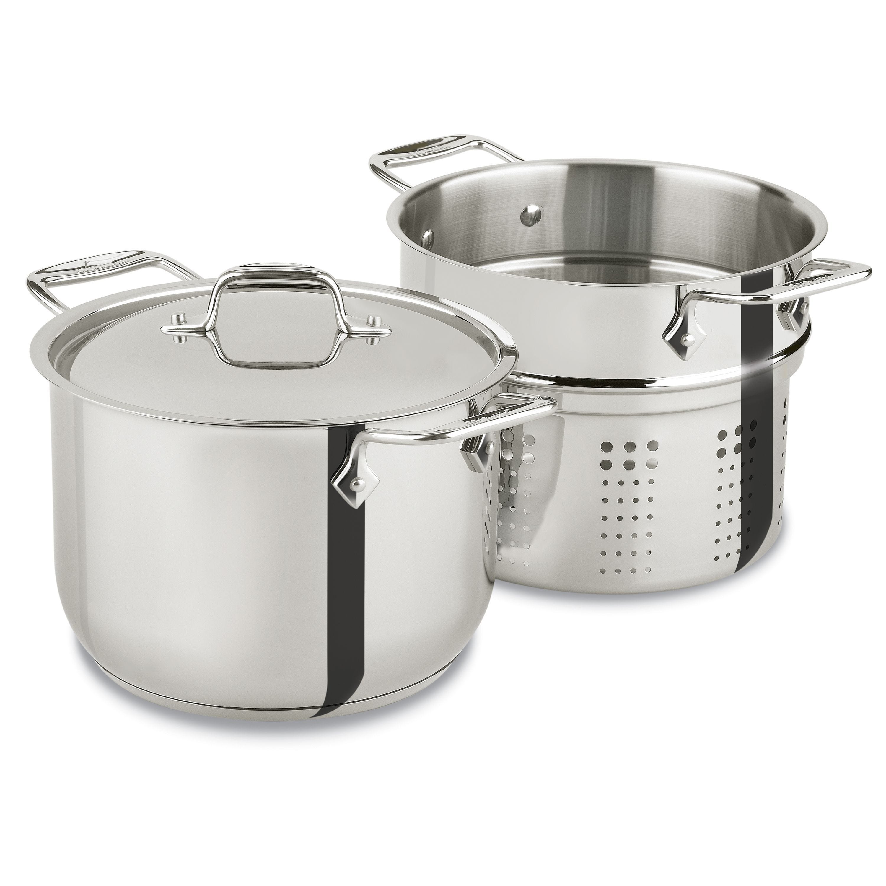 12Qt Stainless Steel Stock Pot Pasta Cooker Steamer Basket & Lid Dishwasher  Safe