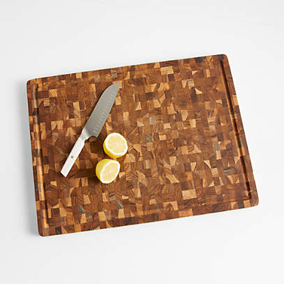 Teakhause End-Grain Cutting Board with Juice Channel