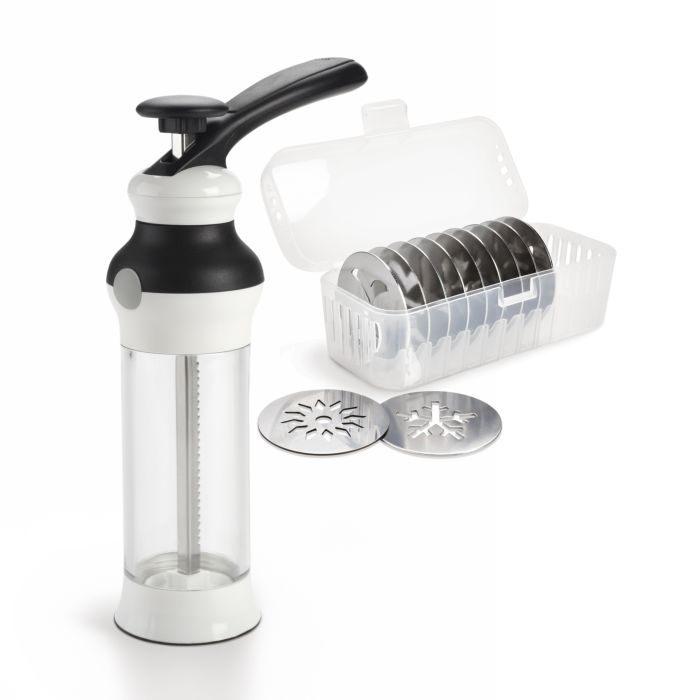 OXO Good Grips Porzionatore Per Biscotti - Misura Media (40 Porzioni) In Acciaio Inox Con Impugnatura Morbida, Cucchiaio Per Pasta Biscotti Lavabile In Lavastoviglie