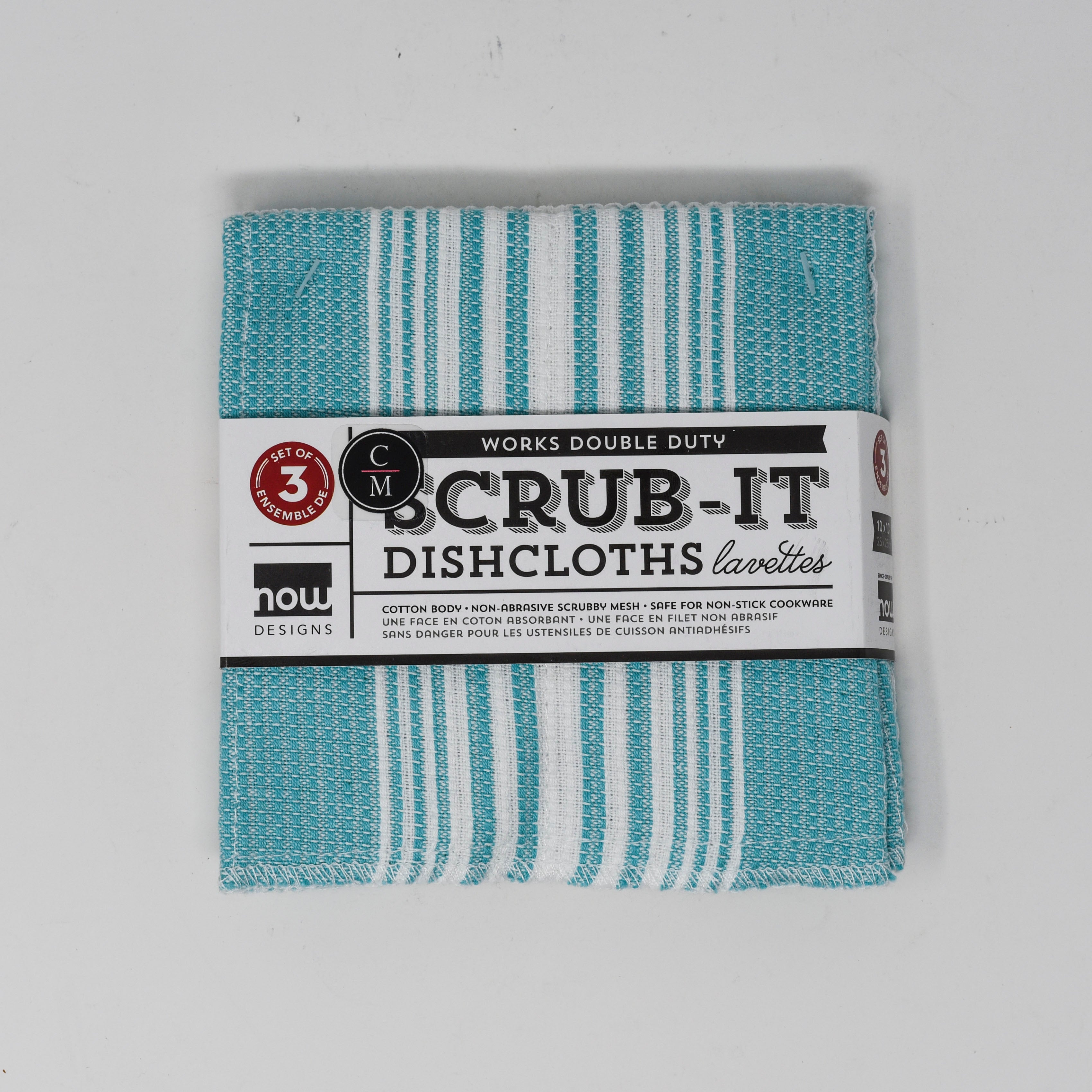 DISH CLOTH W/MESH SCRUB SIDE 2PK MICROFIBER 3AST PRINTS WITH COORDINATING  SOLIDS HT/HOOK - Regent Products Corp.