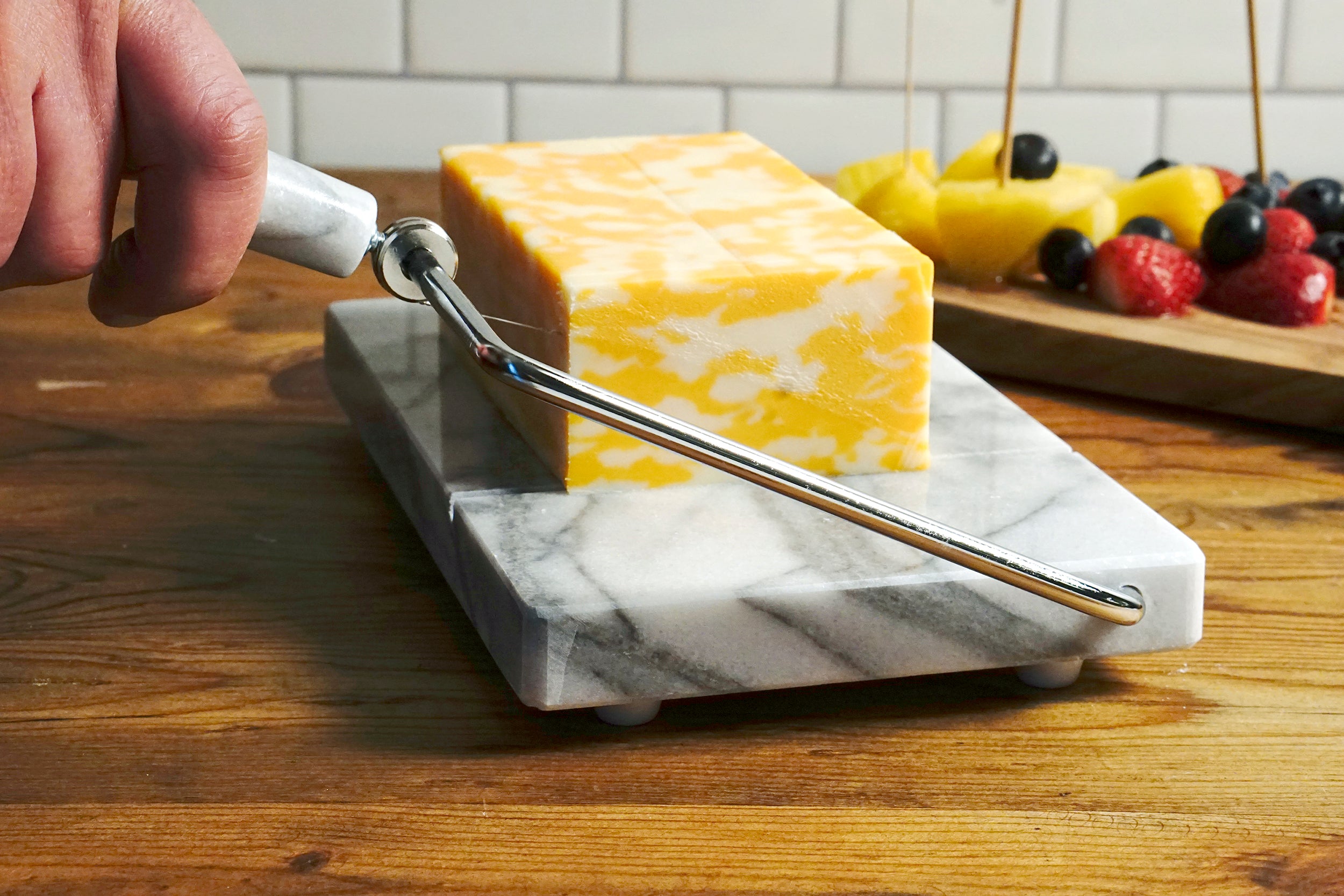 Rsvp Marble Cheese Slicer - White